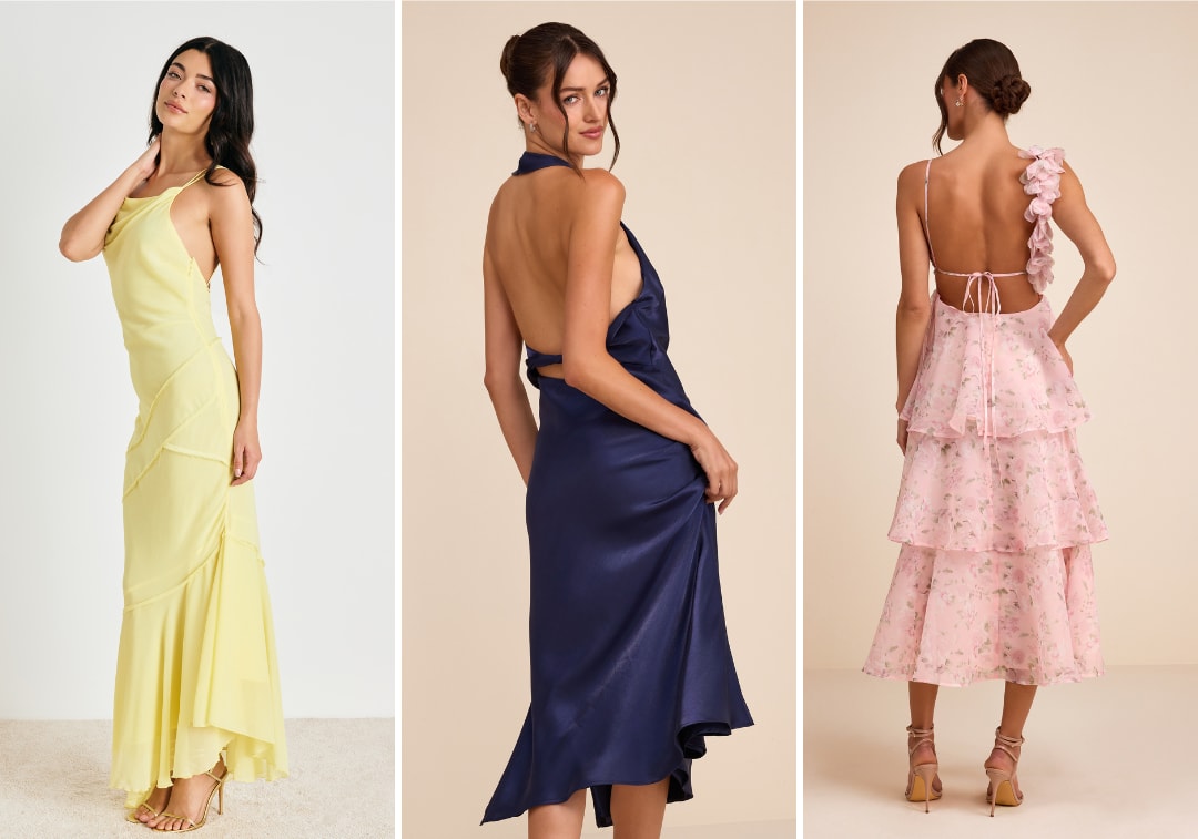 backless wedding guest dresses trend