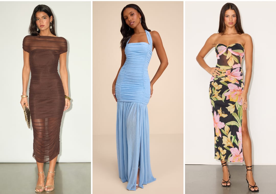 wedding guest dresses with sheer details