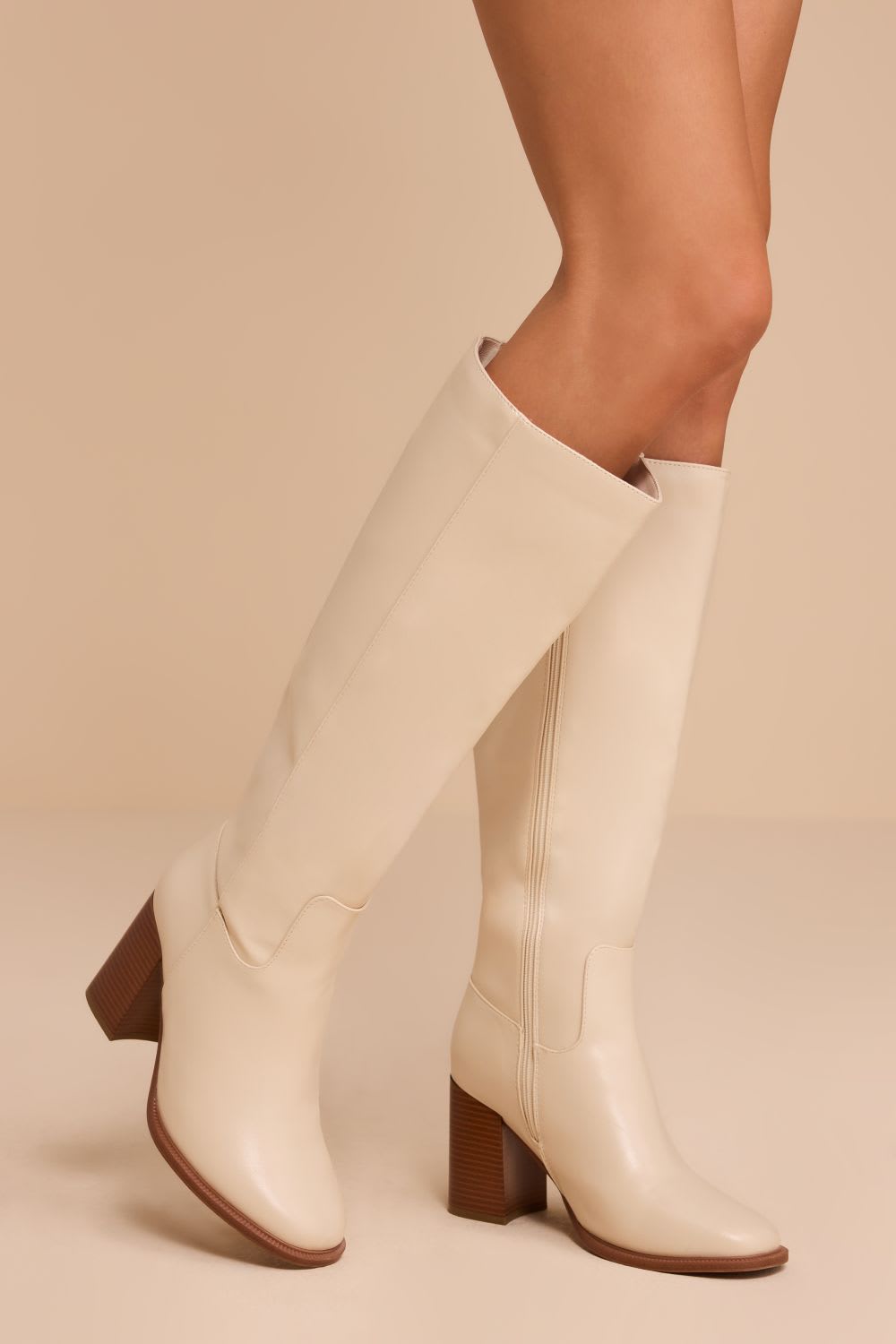 ivory knee high boots