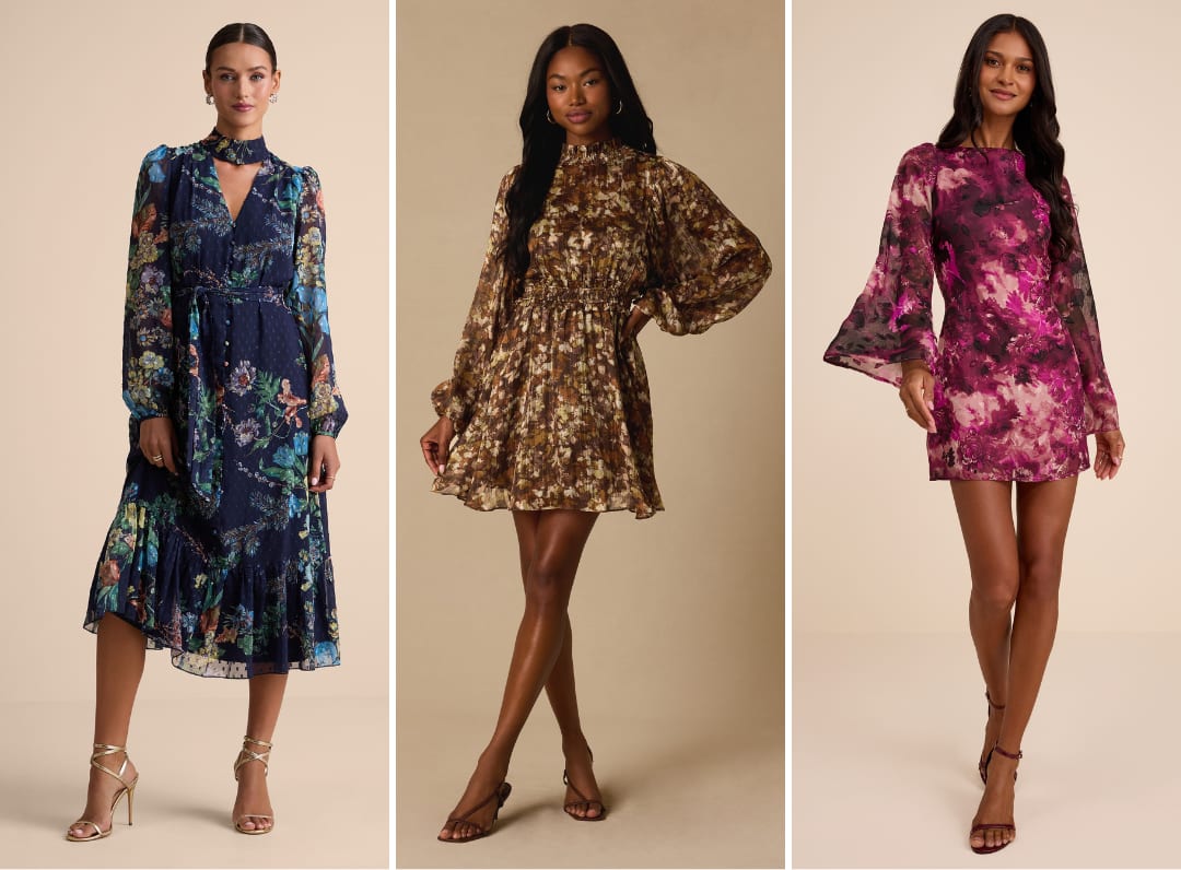 casual long sleeve fall wedding guest dresses