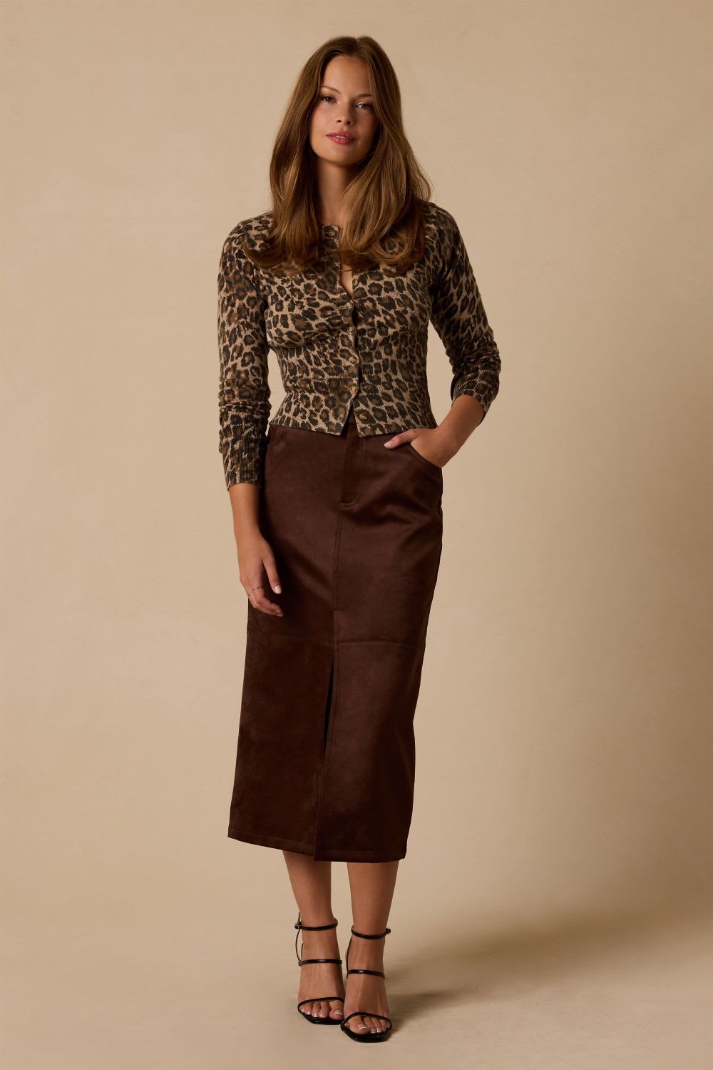 brown suede skirt