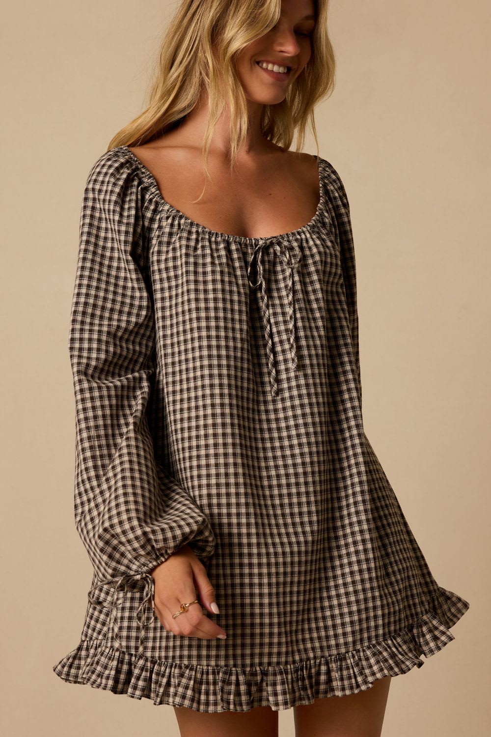 plaid babydoll dress