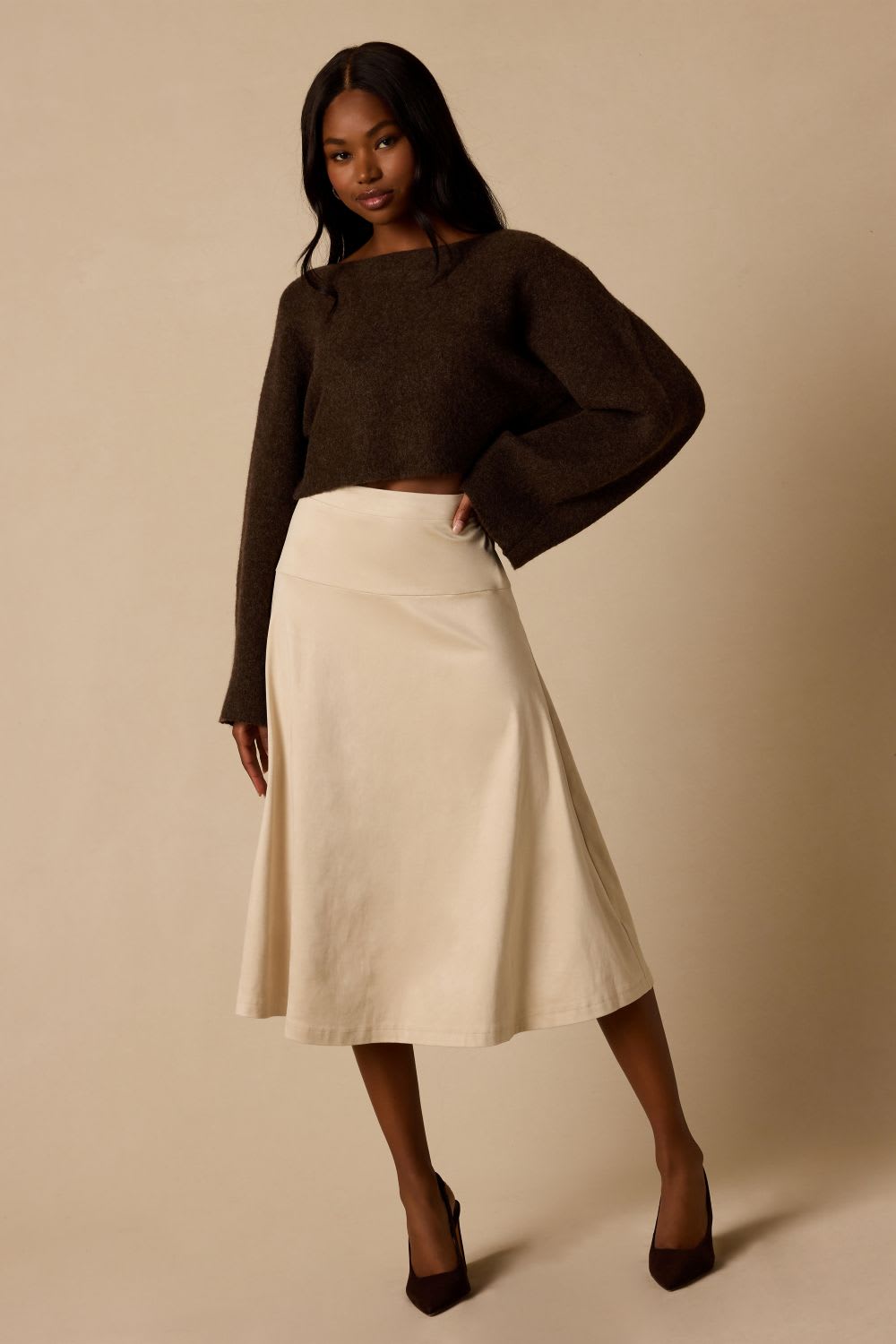 tan suede skirt