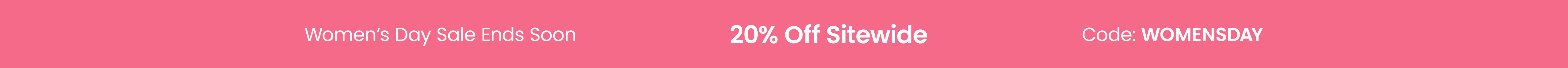 20% Off Sitewide Ends Soon