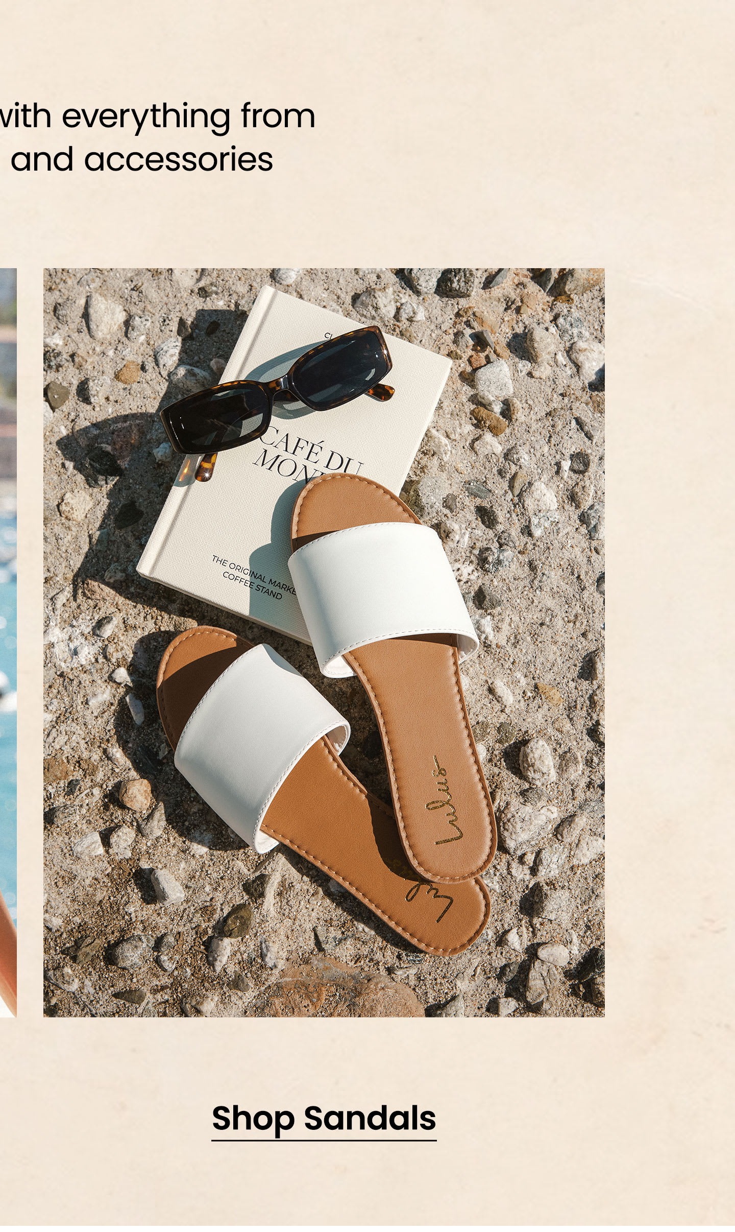 Sandals | White faux leather slide sandals