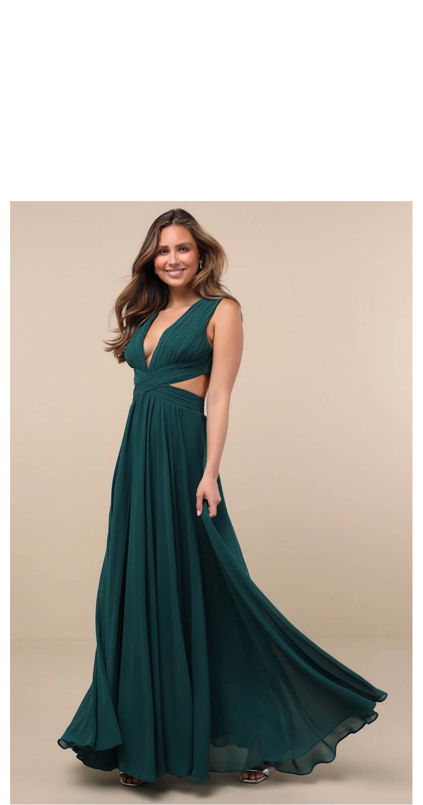 Vivid Imagination Emerald Green Cutout Maxi Dress