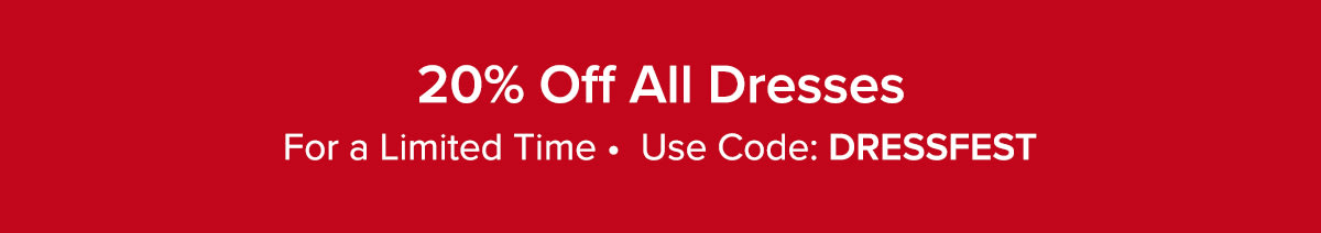 20% Off All Dresses