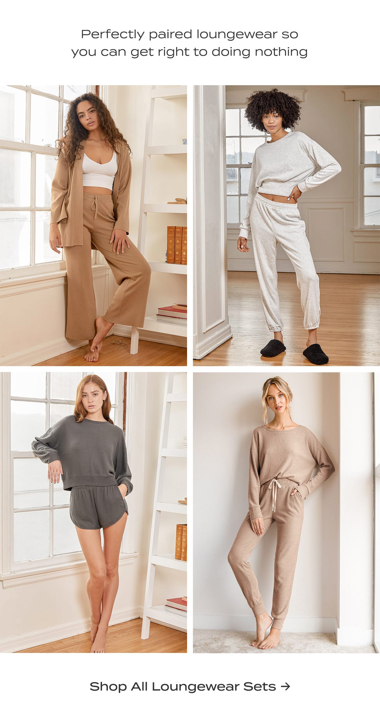 shop all lougewear sets 