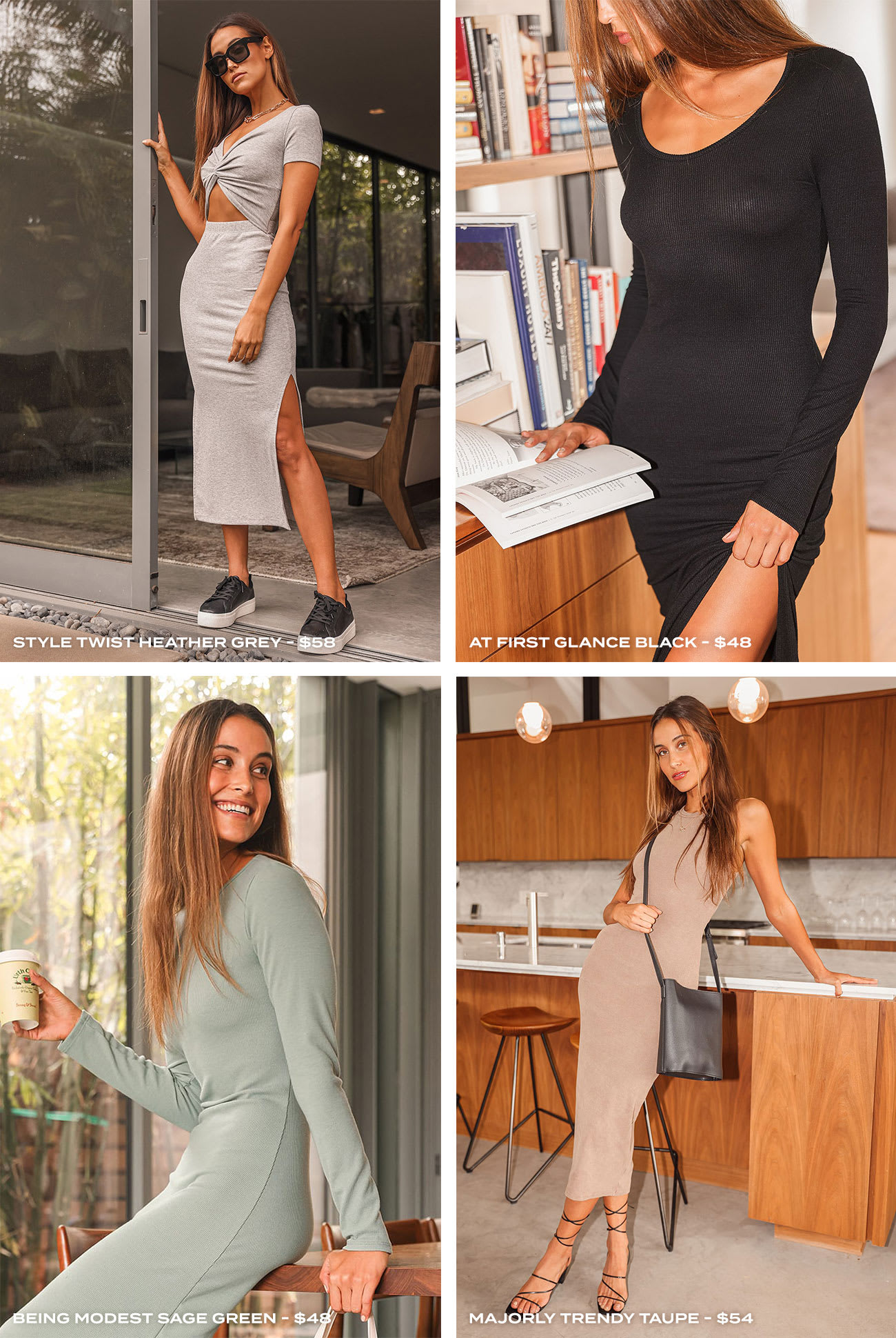 grid of knit dresses 
