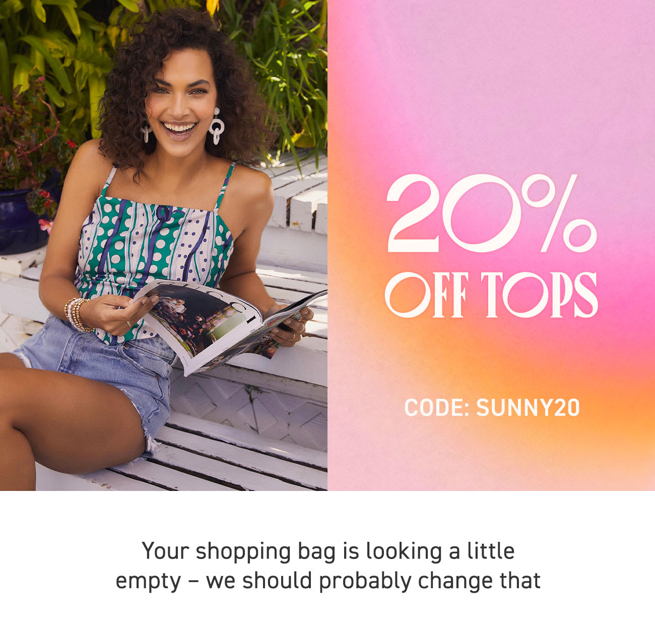 20% off all tops 