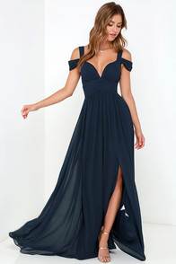 Bariano Ocean of Elegance Navy Blue Maxi Dress at Lulus.com!