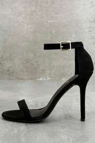 LULUS Elsi Black Single Strap Heels at Lulus.com!