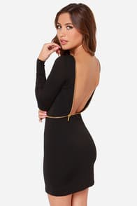 Let Her Zip! Backless Black Dress at Lulus.com!