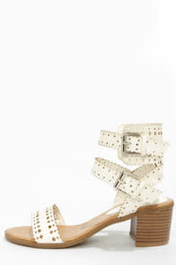 Wild Diva Lounge Danica 03 White High Heel Sandals  at Lulus.com!