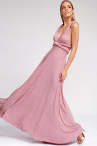 Tricks of the trade blush pink maxi best sale dress