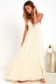 HIPPIE HIPPIE CHIC CREAM MAXI DRESS at Lulus.com!