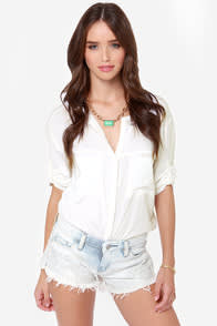 Blank NYC Little Pixie Embroidered Striped Cutoff Shorts at Lulus.com!