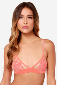 For Love & Lemons Fleur Coral Bra at Lulus.com!
