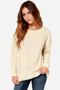 Mink Pink Word Play Cream Sweater at Lulus.com!