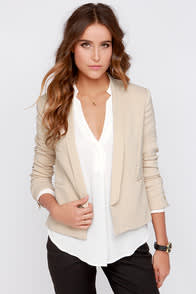 Insider Trading Beige Blazer at Lulus.com!