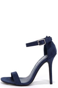 LuLu*s Elsi Navy Blue Single Strap Heels at Lulus.com!