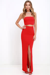 Better than a Sequel Red Two-Piece Dress at Lulus.com!