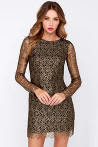 Dress the Population Victoria Black and Gold Dress at Lulus.com!