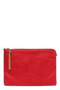 Feel Like Flying Red Vegan Leather Clutch at Lulus.com!