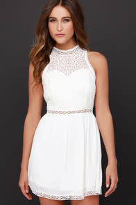 Angelic Arrival Ivory Lace Dress at Lulus.com!