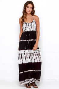 Tie it Out Ivory and Black Tie-Dye Maxi Dress at Lulus.com!