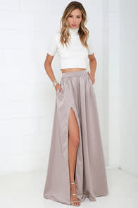 'Twas a Dream Taupe Maxi Skirt at Lulus.com!