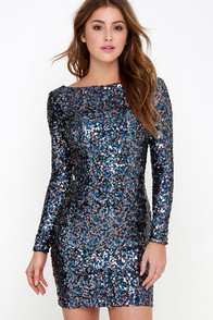 Dress the Population Lola Blue Sequin Dress at Lulus.com!