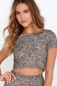 Billabong Showin' Off Bronze Sequin Top at Lulus.com!