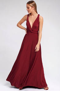 Always Stunning Convertible Burgundy Maxi Dress at Lulus.com!