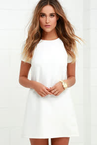 Shift and Shout Ivory Shift Dress at Lulus.com!