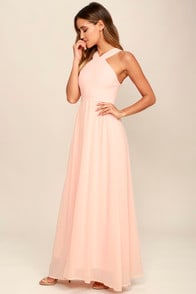 Air of Romance Peach Maxi Dress at Lulus.com!