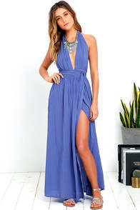 MAGICAL MOVEMENT PERIWINKLE BLUE WRAP MAXI DRESS at Lulus.com!