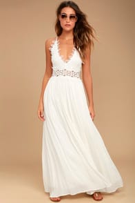 Love White Lace Maxi Dress at Lulus.com!
