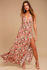 Everlasting Bliss Blush Floral Print Maxi Dress at Lulus.com!