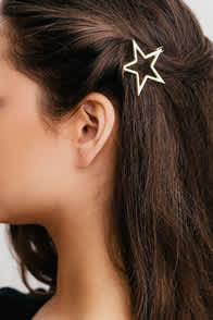 Star Light Gold Hair Clip at Lulus.com!