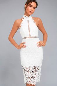 Divine Destiny White Lace Midi Dress at Lulus.com!