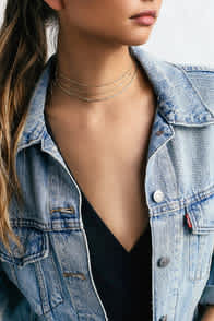 QUASAR GOLD CHOKER NECKLACE SET at Lulus.com!