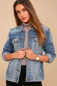 ALWAYS TRUCKIN' MEDIUM WASH DENIM JACKET at Lulus.com!