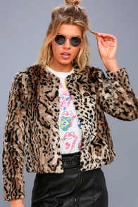 McKinley Brown Leopard Print Faux Fur Jacket at Lulus.com!