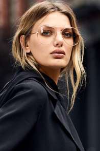 NANTES CLEAR AND ROSE GOLD AVIATOR GLASSES at Lulus.com!