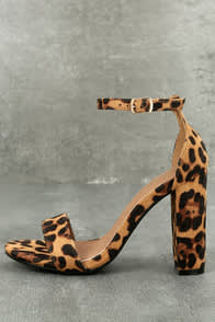 PRESLEY LEOPARD SUEDE ANKLE STRAP HEELS at Lulus.com!