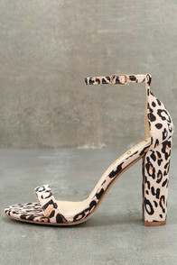 Taylor Leopard Suede Ankle Strap Heels at Lulus.com!