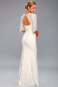BELINDA WHITE LACE MAXI DRESS at Lulus.com!