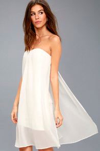 Allure of It All White Strapless Dress at Lulus.com!