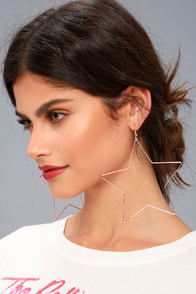 Stellar Choice Rose Gold Star Earrings at Lulus.com!